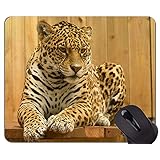 注文の元のヒョウシリーズマウスパッド、ステッチされた端が付いているジャガーヒョウのマウスパッド