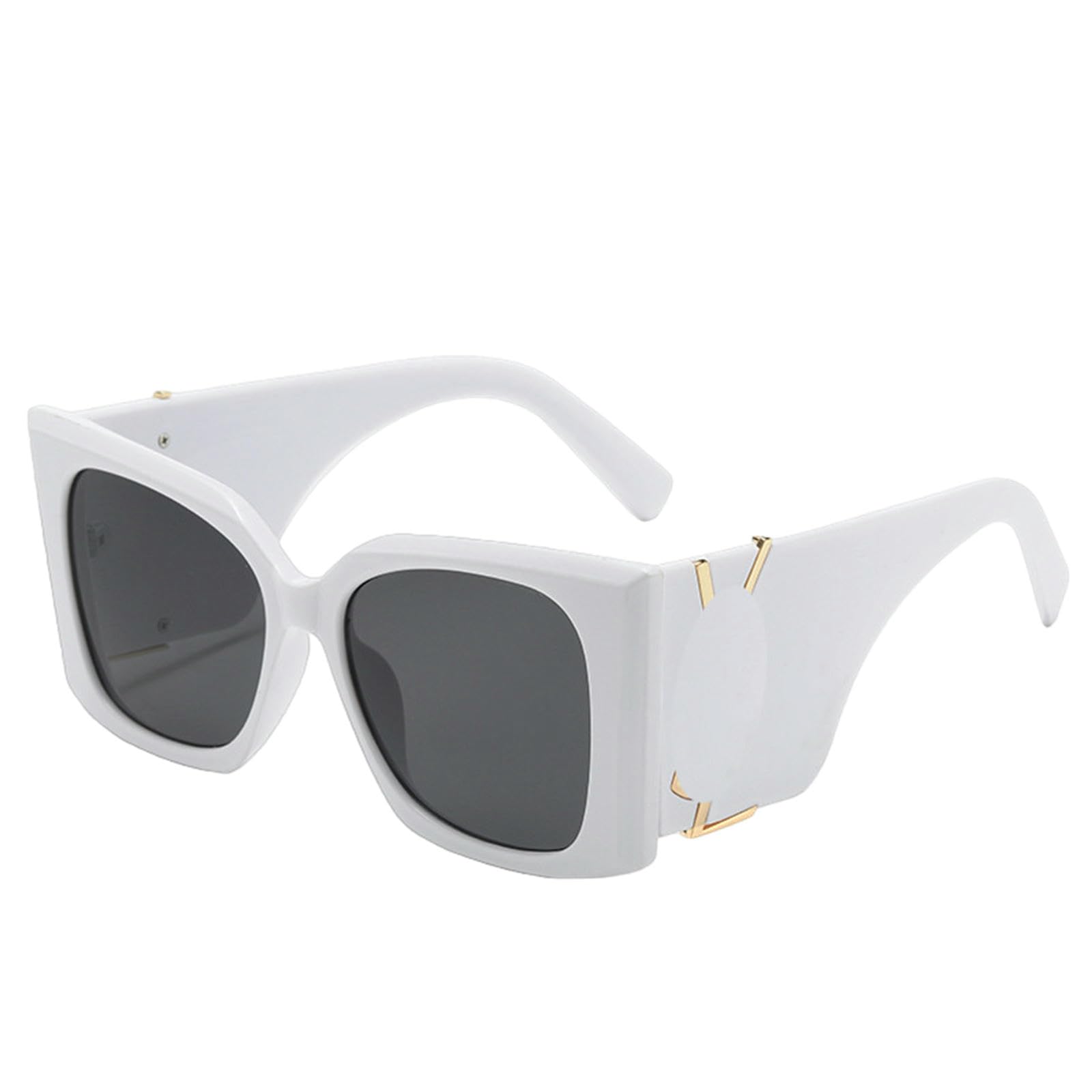 Gyios Sunglasses Mens Women's High Sunshade- White Frame Black-gray Lens
