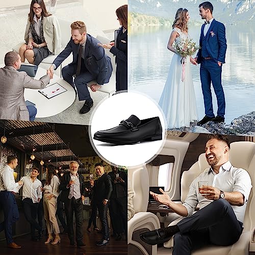 Men's Dress Penny Loafers, Mens Business Formal Leather Loafer Shoes, Moc Toe Casual Stylish Slip On Wedding Shoe for Men4