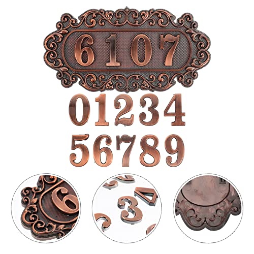 Ganazono House Number Sign 20Pcs Number 0-9 House Address Plaques Plastic Address Sign Mailbox Number Plaque Doorplate Wall Plaque For Home Hotel Office Garden Decor Brown Address Plaque #TOP5