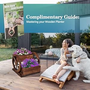 Wood Wagon Planter Box, Garden Planter with Wheels, Decorative Planter for Flowers Herbs Vegetables for Indoor & Outdoor Décor, Wagon Wheel Decor for Patio Garden Balcony Wood Wagon Planter Box Garden Planter with Wheels Decorative Planter for Flowers Herbs Vegetables for Indoor Outdoor Decor Wagon Wheel Decor for Patio Garden Balcony