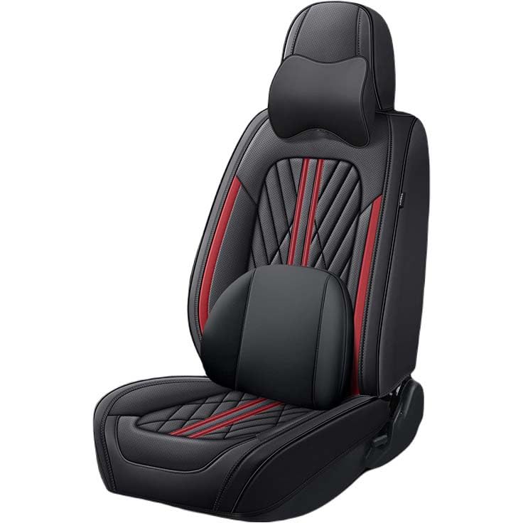 Housse de siege voiture universelle cuir PU noir rouge housse de protection