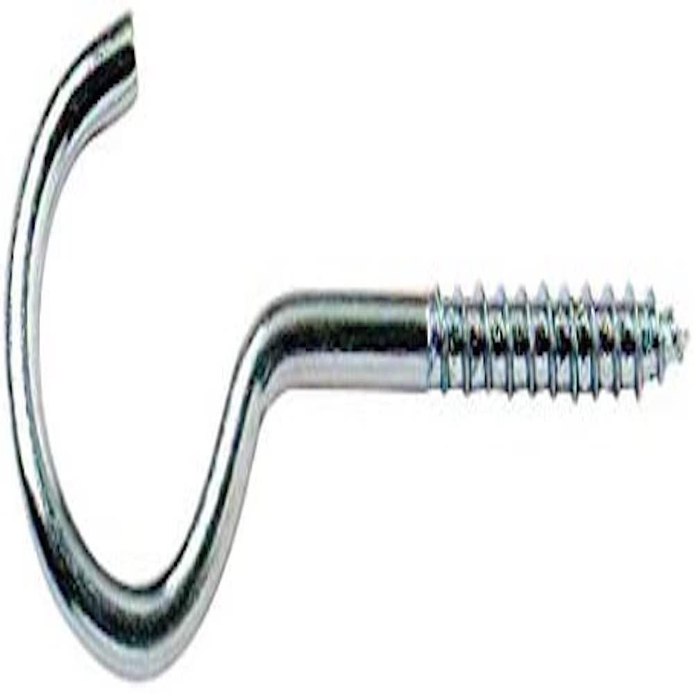 Merriway BH04778 (6 Pcs) 80mm (3.1/2 inch) BZP Steel Screw-In Ceiling Hook - Pack of 6 Pieces