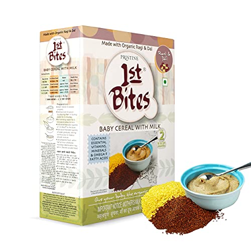 Image of Pristine 1st BITES Baby Cereal 300g | Baby Food (8-24 Months) Stage-2, Organic Ragi & Dal | Infant Food