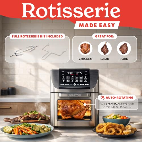 [Prime] 14-Qt Gourmia Rotisserie Air Fryer Oven w/ 12 Presets & FryForce 360° (GAF1220) - image 5