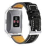 Hotodeal Band Compatible with Ionic Genuine Leather Bands, Classic Leather Replacement Accessory Strap Smart Watch, Women Men Small Large