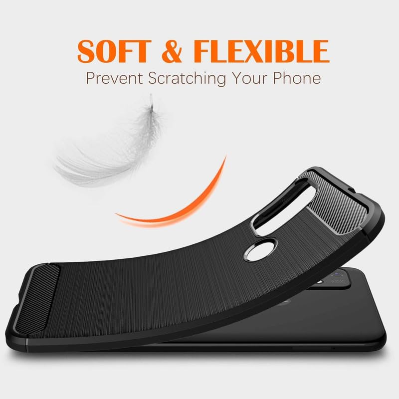 Image of Hybrid Carbon Fiber Back Case for Moto G10 /G20 /G30 /G10 Power (Black)