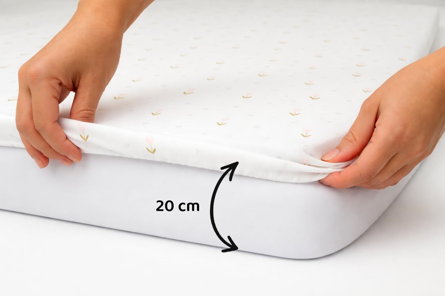 Draps Housses 80x160 cm - 100% Coton Compatible Lit Cabane - Doux et Respirants, sans Produits Chimiques (Fleurs, 80 x 160 cm)