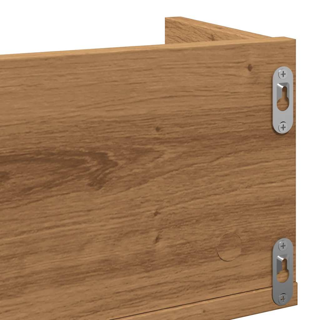 Mensola Porta CD, Scaffale da Parete in Legno Rovere con 4 Scomparti, Design Moderno per Collezioni Musicali o Libri, 100 x 18 x 18 cm