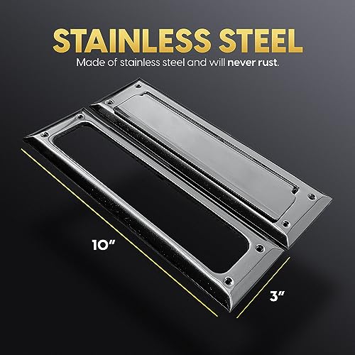 image for Litlheim Solid Steel Satin Black Color | Mail Slot Fits to Most Doors 