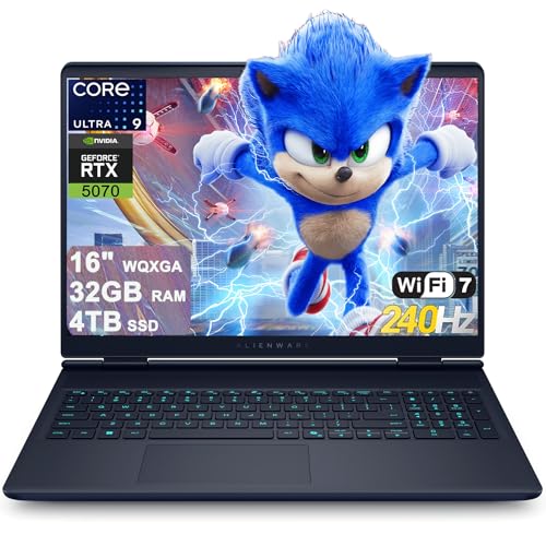 Image of Dell Alienware 16X Aurora Gaming AI Laptop 16 inch WQXGA 240Hz (100% DCI-P3) Intel 24-core Ultra 9 275HX 32GB RAM 4TB SSD GeForce RTX 5070 (Up to 798 Tops) Thunderbolt Wi-Fi7 Win11