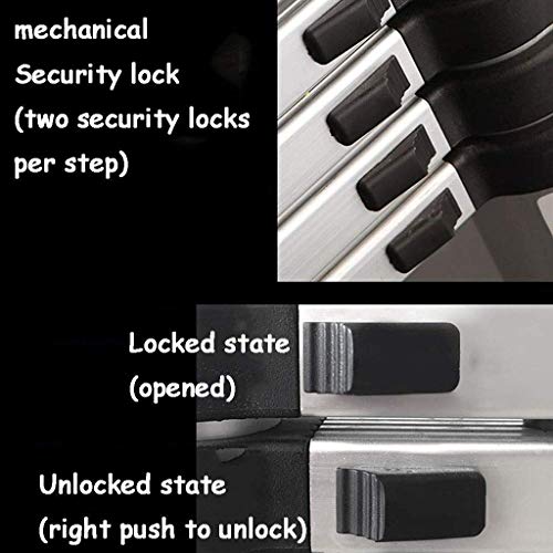 LSN Ladder,Telescopic Ladder 5.0M/16.4Ft Aluminum Ladder Extendable Ladder for Home Office Loft Use Max Load 330Lbs