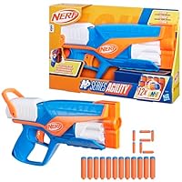 Nerf N Series Agility Blaster, leichte Bauweise mit rotierender Trommel und Spannschlitten für extra Lange Reichweite, 12 Nerf Darts, für Jungen und Mädchen