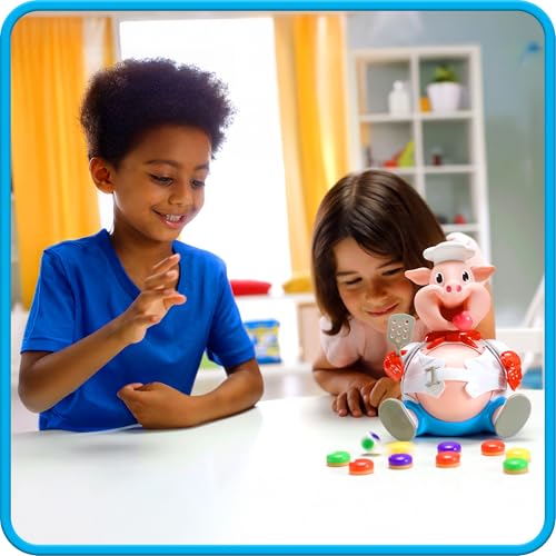 Goliath Schweine Schwarte - Lustiges Kinder-Brettspiel ab 4 Jahren, Füttere den Schweinchen und vermeide das Bauchplatzen, Gesellschaftsspiele für 2-6 Spieler, Spaß mit Freunden und Familie