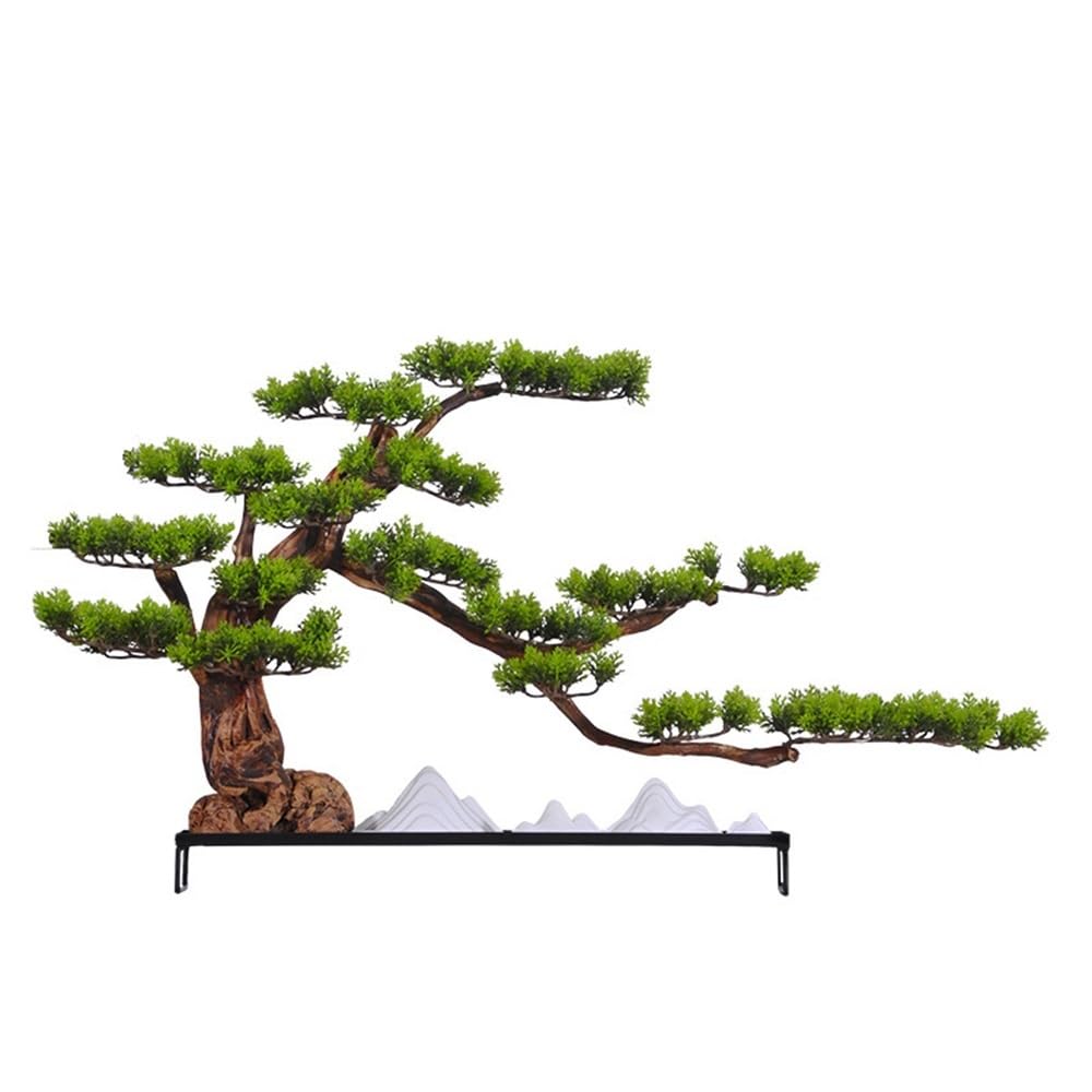 TEESONG Bonsai Tree Pot for Fake Tree Simulation Welcome Pine Bonsai With Landscape Wigwam Greenery Ornaments Home Living Room Entrance Hotel Decorations Greenery Decor