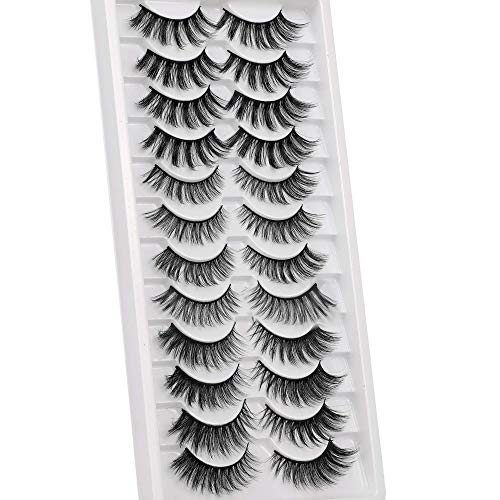 Winifred False Eyelashes Natural Look 12 Pairs 3 Styles 3D Faux Mink Lashes Pack Fluffy Volume Wispy Fake Eyelashes Bulk