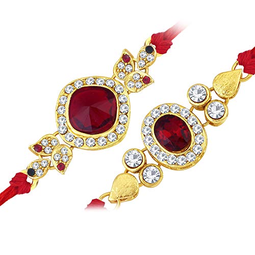 Sukkhi Rakhi Dazzling Kundan Rakhi Combo & Designer Gold Plated Premium Rakhi for Brother, Roli Chawal & Greeting Card|Rakhi for Bhaiya|Rakhi for MEN|Kundan Rakhi|Rakhi Combo-Set of 2 |CB73465) (B07FL6WZH5) Amazon Price History, Amazon Price Tracker