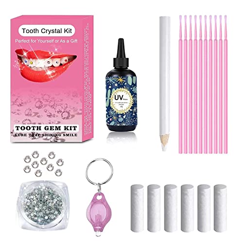 HEIQI Tooth Gem Kit,Tooth Jewelry Kit Removable DIY Tooth Ornaments Artificial Fashionable Crystal Tooth Ornaments for Reflective Teeth Ornament Decor