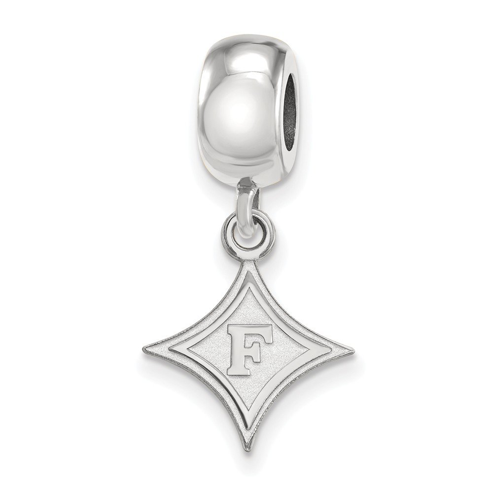 LogoArt Sterling Silver Furman University Bead Charm Charm Small Dangle Bead Charm