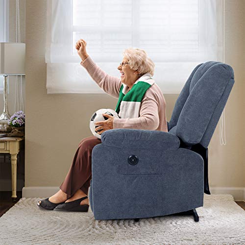 Power Lift Recliner Chair With Massage And Heat For Elderly, Microfiber Fabric Electric Recliner Chairs For Seniors Home Living Room, Side Pockets,Usb Port,Remote Control, Midnight Blue #TOP7