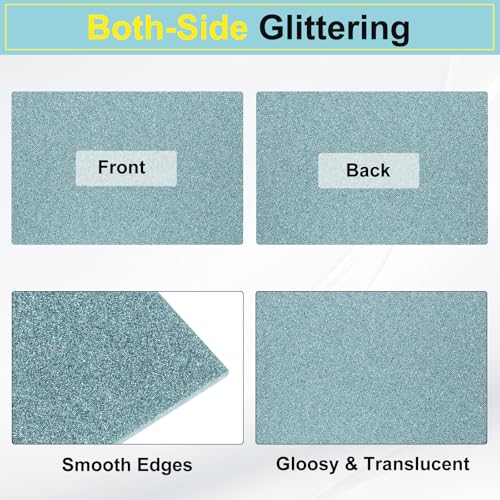 Image of MECCANIXITY 3 Pcs Light Blue Glitter Acrylic Sheets 1 /8 inch Thickness 12 inch x 8 inch Glossy PMMA Fluorescent Plastic Sheets Extruded Translucent Blanks for DIY Art Crafting Laser Cutting & Engraving