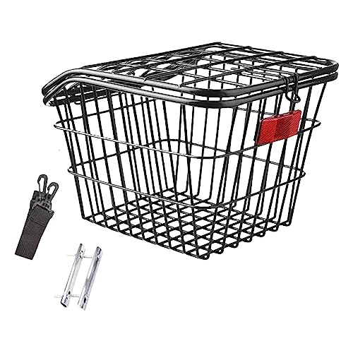 YIJU Rear Bike Basket Black Bicycle Basket for Biking Hiking Child Folding Bikes