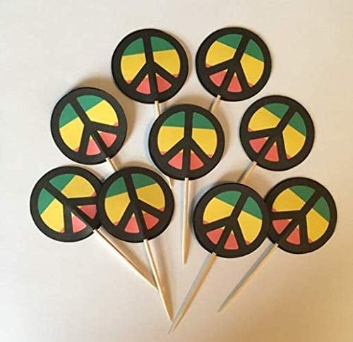 Miniatura 7 de 420 cupcake toppers, pot leaf decorations, Rasta decorations