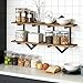 HOOBRO Floating Shelves, 15 Inch Wall Shelf Set of 2, Wall Mounted Storage Shelves 2-Tier, Hanging Bathroom Shelves, for Living Room, Bedroom, Bathroom, Kitchen, Rustic Brown and Black BF13BJP201
