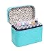 mew-mewcat 84 Slots Diamant Boîte De Rangement en PU Motif Conception Diamant Broderie Strass Peinture Accessoire Bijoux Perles Nail Art Pilules Organisateur Carry Case Double Zipper Design (Bleu)