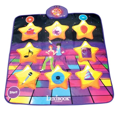 LEXIBOOK, Electronic Dance Floor Mat, Illuminated Keys, Built-in Speaker, Purple/Yellow, Color, M (DM10)
