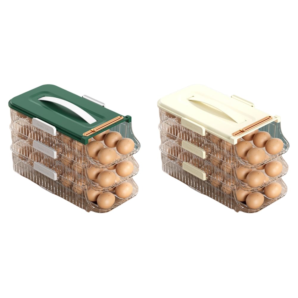 Bandeja de huevos rodante automática, estante de almacenamiento para la cocina que ahorra espacio