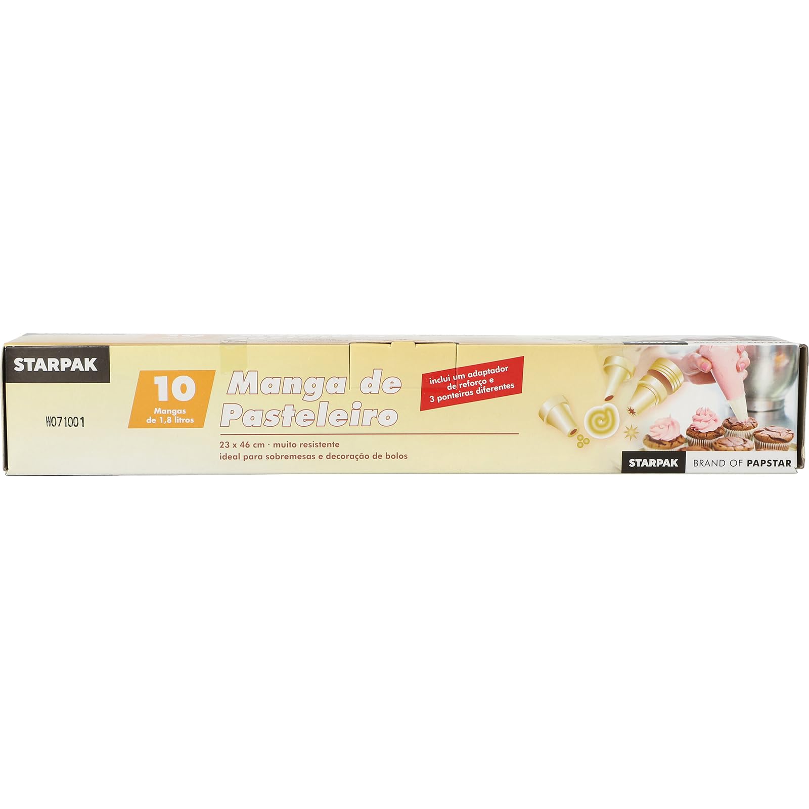 Starpak | 10 Spritzbeutel, Fassungsvermögen 1,8 l, Größe 46 cm x 23 cm, transparent, inkl. 3 Taschen für Süßigkeiten, 10 Beutel x 16 Packungen