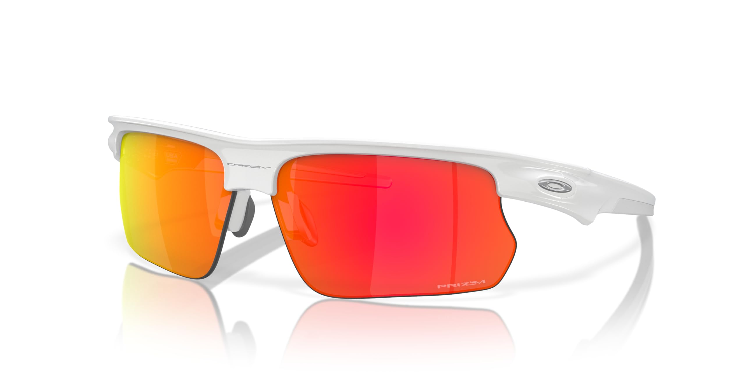 Photo 1 of Oakley Unisex Sunglasses Polished White Frame, Prizm Ruby Lenses, 68MM