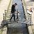 Kinsunny 6 Ft Garden Bridge - Metal Footbridge for Outdoors, Safety Side Rails with Fashionable Patterns, Decorative Garden Arch Walkway for Stream, Pond, Creek, Black