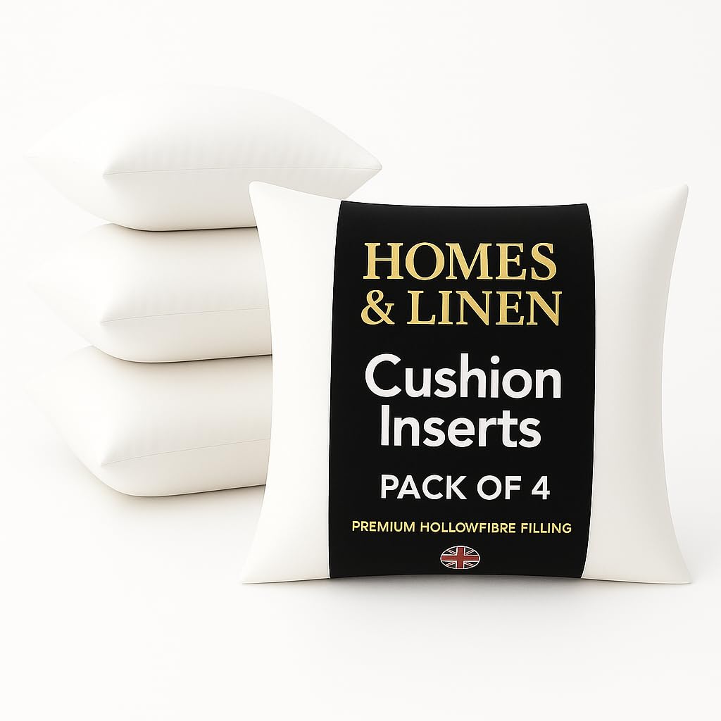 Homes-Linen -14” X 14” Cushion Inner Pads Square Insert Fillers- Pack Of 4 (35 X 35 Cm) Anti-Allergy Cushion Stuffer Inserts