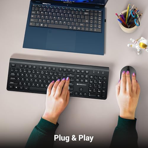 ZEBRONICS Companion 130 2.4GHz Wireless Keyboard & Mouse Combo, 105 Keys, 12 Integrated Multimedia Keys, 4 Button Mouse, Upto 1600 DPI, High... - Image 5