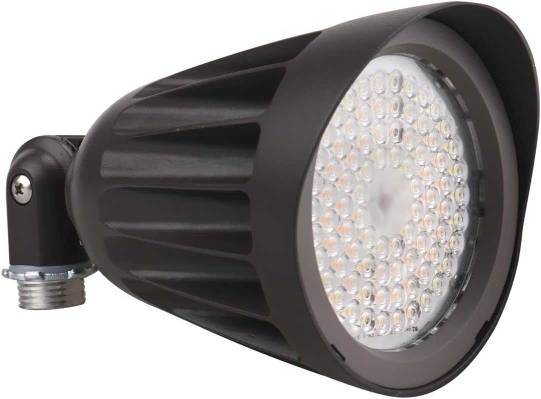25W LED Bullet Flood Light,3375 Lumens 3CCT Switch & Knuckle Mount 120-277V Dimmable Commercial Outdoor IP65 LED Landscape, 40° Beam Angle, 25W/20W/13W Changeable with photocell UL&cUL Listed, 1 Pack