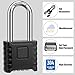 2.3in Long Shackle Combination Padlock, Diyife Large Heavy Duty Outdoor Padlock [One-Touch Unlocking] [Weatherproof] Design of Hidden Password, High Security for Locker, Gym, Garden, Fences