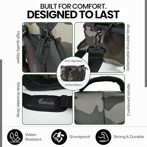 Image of Favria Camera Bag for DSLR & Mirrorless - Fits Nikon, Canon, Sony - Camera Bag for Travel - Shockproof Sling Case for Lens - Water-Resistant Compact Photography Bag (Camouflage)