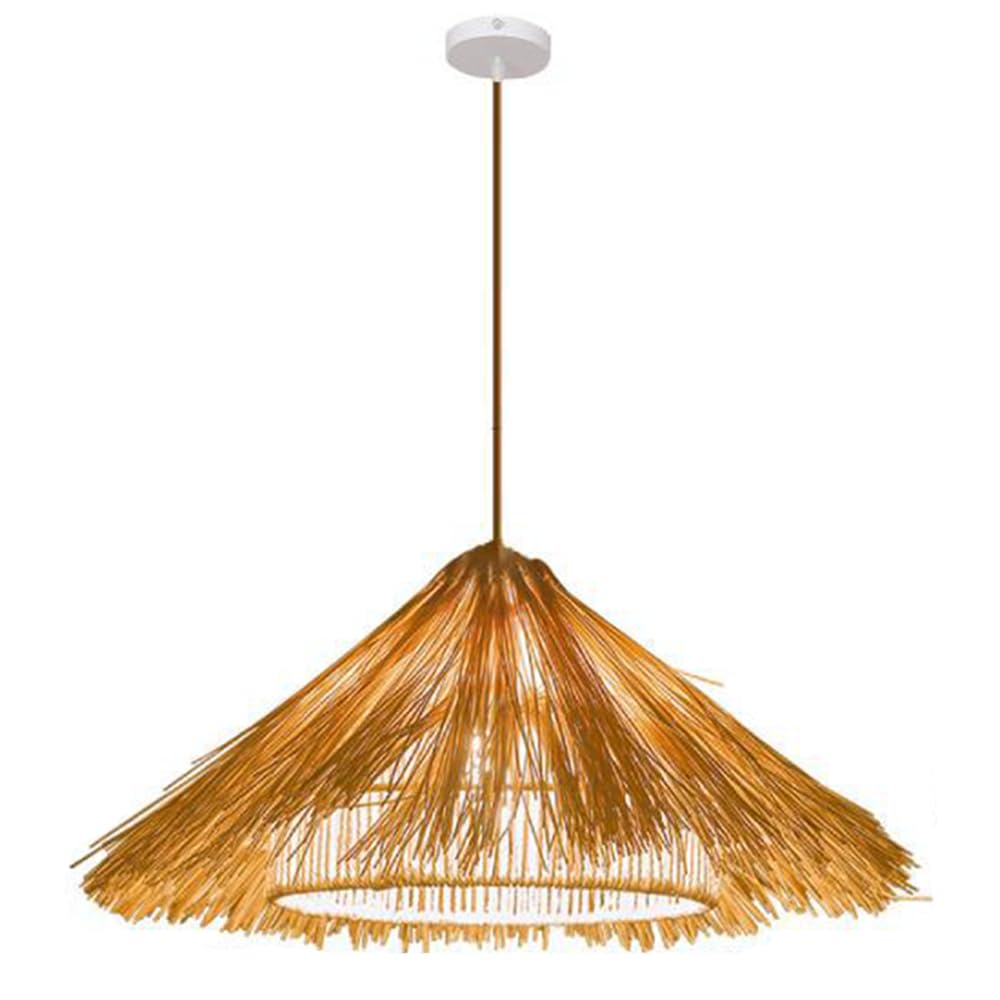 CWVYKNP Coastal Wicker Rattan Pendant Lighting Handwoven Pendant Lamp Kit 19.7" Japanese Style Rattan Hanging Lamp for Dining Table One-Light Adjustable Ceiling Light Fixture for Foyer, Kitchen