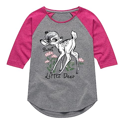 Disney Bambi - Sweet Little - Toddler and Youth Girls Raglan Graphic T-Shirt