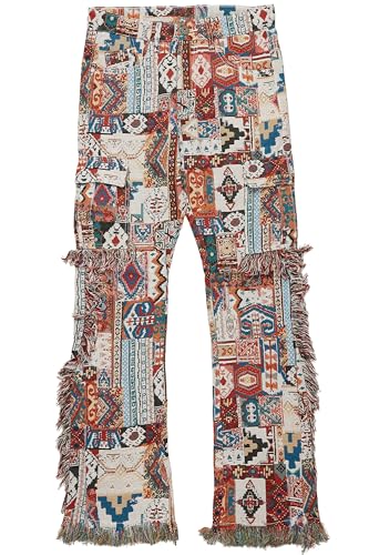 Men's Percy Multi Tapestry Slim Flare Jean2