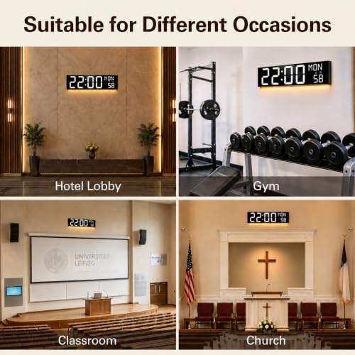 Image of JALL 30 inch Extra Large Digital Wall Clock, Giant LED Display with Remote Control, Digital Clock with Jumbo Numbers, Countdown Timer for Gym, Office, Living Room, Classroom, Home Decor, Warehouse