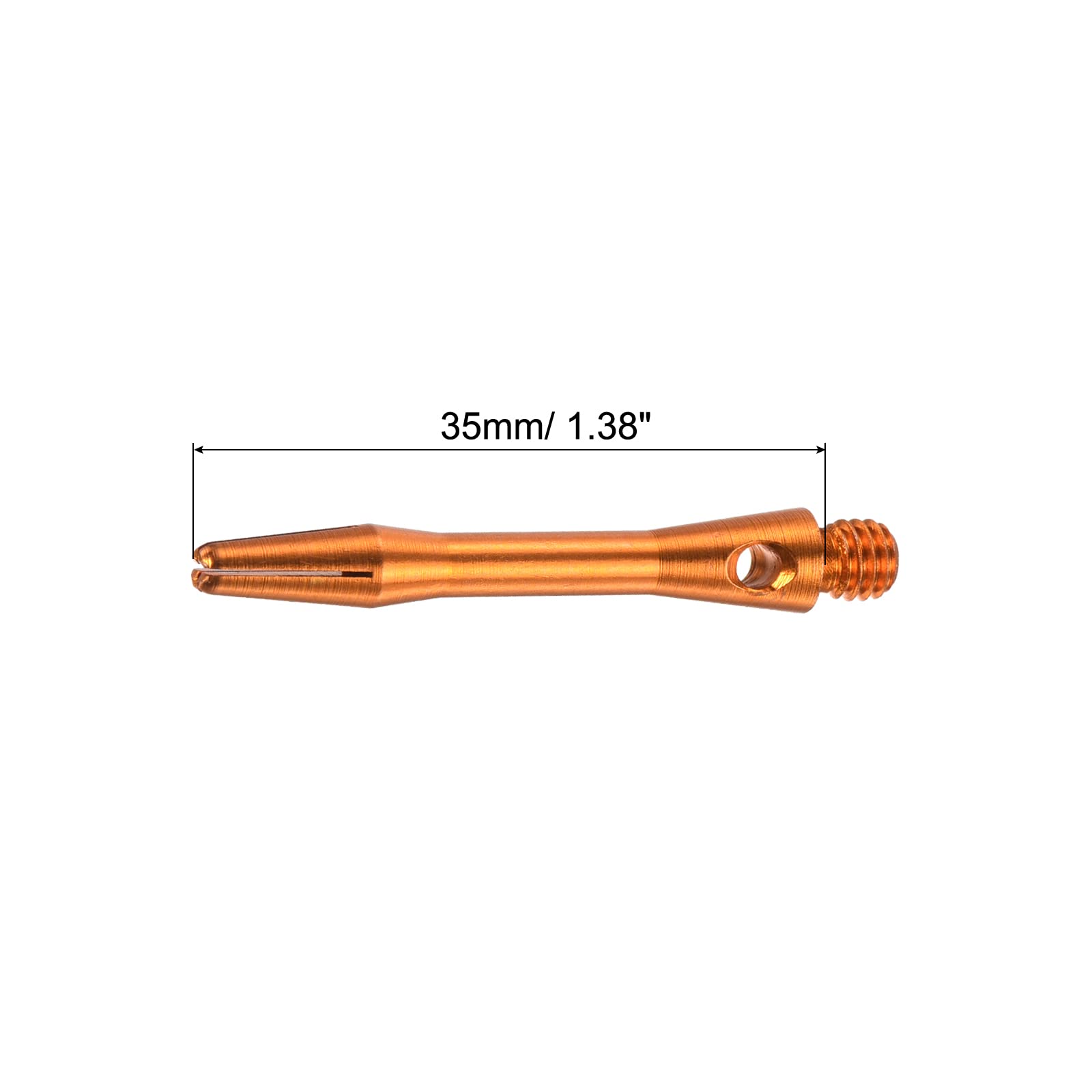 PATIKIL 35mm Aluminum Dart Shafts, Medium 2BA Thread Dart Stems Dart Accessories Throwing Fitting for Steel Tip - 6 Pack (Orange) - Image 2
