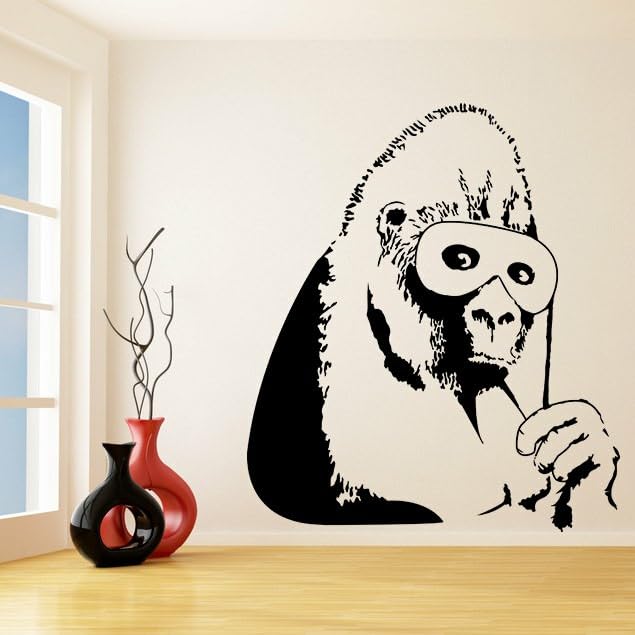 GADGETS WRAP Wall Decal Vinyl Sticker Gorilla In A Mask for Office Home Wall Decoration