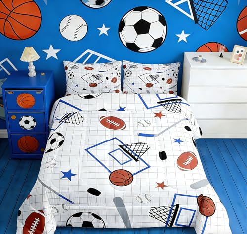 Image of Feelyou Ball Sport Comforter Set All Season Bedding Queen for Kids