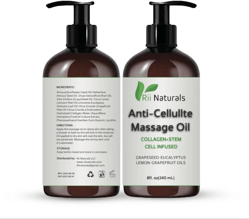 Miniatura 6 de Aceite de masaje anticelulítico, aceite de masaje corporal, aceite de drenaje linfático para piel suave, cuidado de tejidos profundos, cuidado