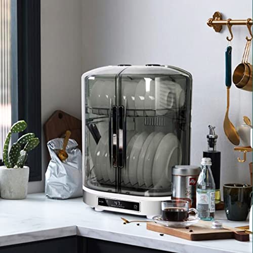 Gabinete de desinfección de cocina, esterilizador vertical de 55 litros con secado e iluminación de escritorio, limpia y desinfecta utensilios de cocina sin esfuerzo
