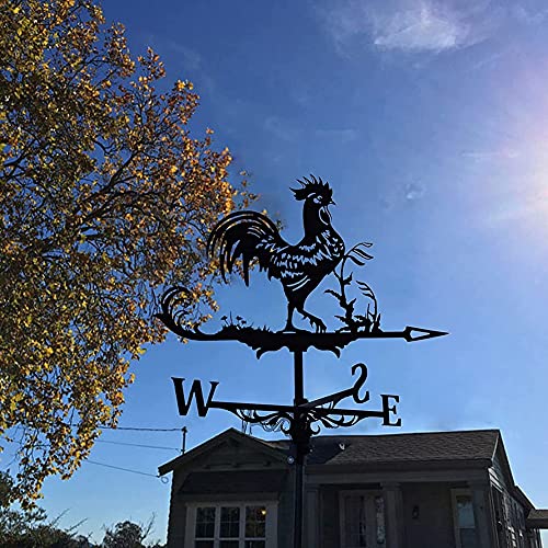Rooster Weathervane With Roof Mount Stainless Steel Weather Vane Vintage Farm Scene Stake For Garden Yard Decoration Best Home Decor Gift #TOP4
