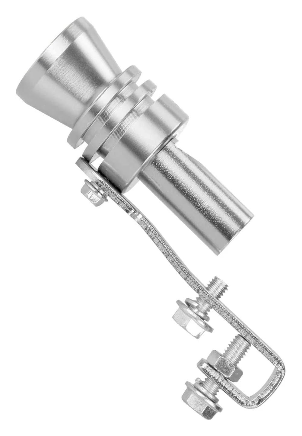 D'échappement Tuyau Silencieux Moto Motorbike Car Exhaust Fake Turbo Whistle Pipe Sound Muffler Blow Off Valve Universal Simulator Whistler Aluminum Silver S/M/L/XL